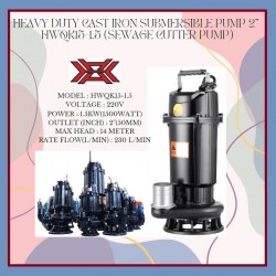 HEAVY DUTY CAST IRON SUBMERSIBLE PUMP 2" - HWQK15-1.5 (SEWAGE CUTTER PUMP)