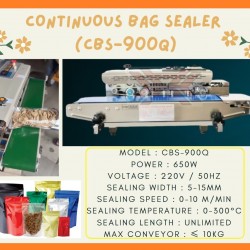 CONTINUOUS BAG SEALER MACHINE FOR PLASTIC AND HORIZONTAL TYPE (CBS-900Q) CONTINUOUS BAG SEALER MACHINE FOR PLASTIC AND HORIZONTAL TYPE (CBS-900Q)