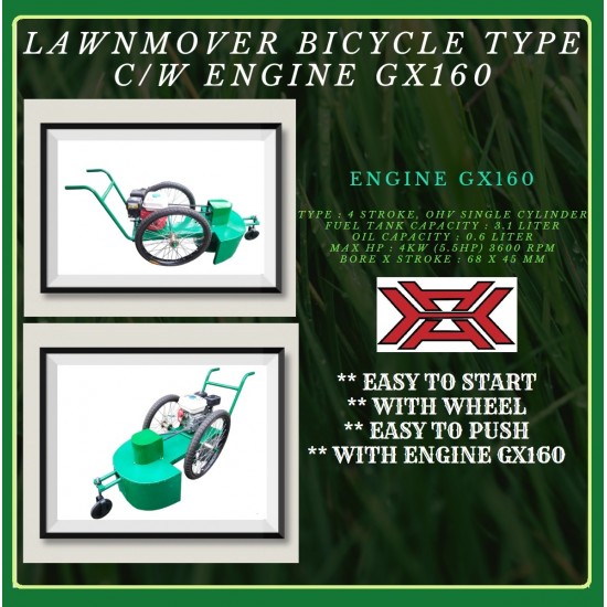 LAWNMOVER BICYCLE TYPE C/W HONDA GASOLINE ENGINE GX160