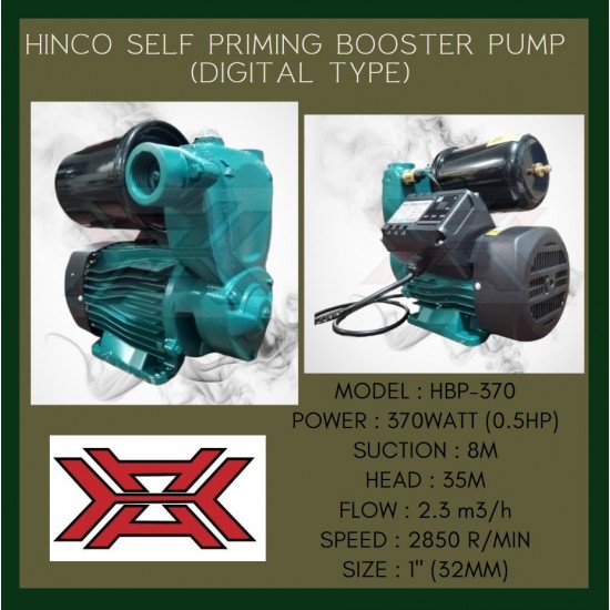 HINCO SELF PRIMING BOOSTER PUMP (DIGITAL TYPE) , 370WATT