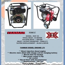 YANMAR DIESEL ENGINE L70 C/W PUMP 3"
